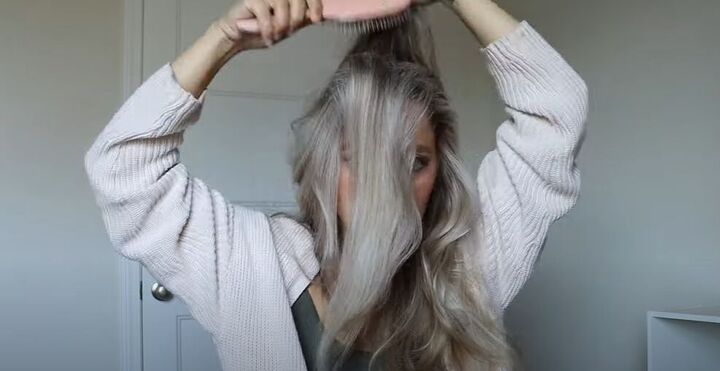 how to do a high bun wedding hair updo in 7 easy steps, Teasing hair for volume