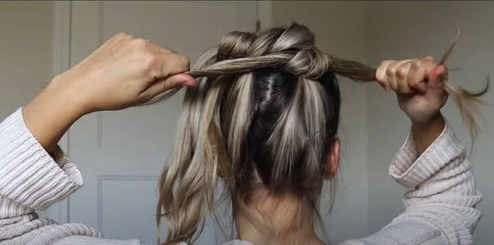 how to do a high bun wedding hair updo in 7 easy steps, High bun updo for a wedding