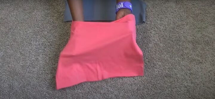 how to easily make a cute diy color block dress from 3 tank tops, Turning the middle section inside out