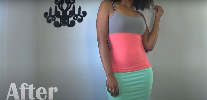 how to easily make a cute diy color block dress from 3 tank tops, DIY color block dress