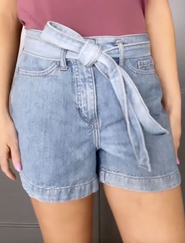 easiest way to tie paperbag shorts