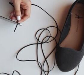 how to make stylish diy lace up ballet flats in 10 minutes, DIY lace up ballet flats