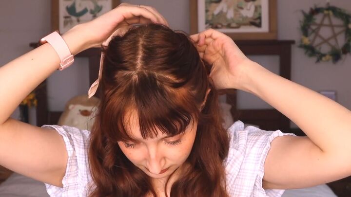 4 cute and easy cottagecore hairstyles for medium to long length hair, cottagecore hair accessories