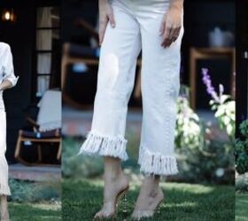 how to fray jeans in 7 different ways distress crop fray more, Cropped jeans with fringe hems