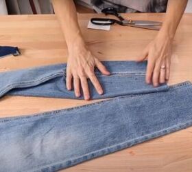 how to fray jeans in 7 different ways distress crop fray more, Cutting off the existing hem