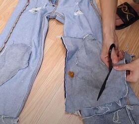 how to fray jeans in 7 different ways distress crop fray more, Trimming the excess fabric