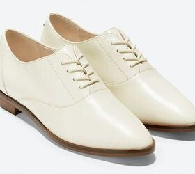 8 quintessentially preppy shoe styles how to wear them, White leather Oxfords