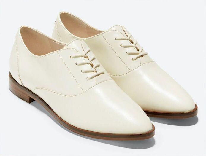 8 quintessentially preppy shoe styles how to wear them, White leather Oxfords