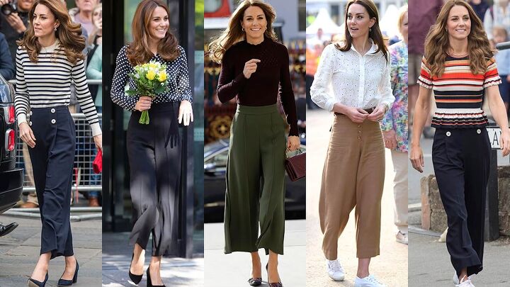 kate middleton s casual style how to dress like an off duty duchess, Kate Middleton wearing culottes