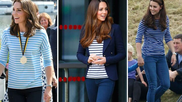 kate middleton s casual style how to dress like an off duty duchess, Kate Middleton wearing striped tops