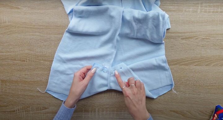 how to sew a playsuit make a cute diy romper from scratch, Pinning the leg seams