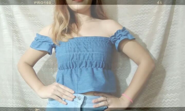 how to make a cute diy denim top out of old jeans, DIY denim top