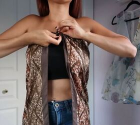 how to tie a silk scarf as a top 9 trendy ways to wear a silk scarf, How to tie an open front tube top