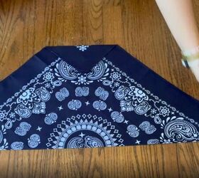 how to make a bandana top 2 different ways for only 97 cents, Sewing the ends of the triangle