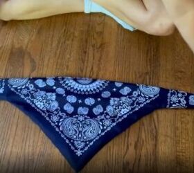 how to make a bandana top 2 different ways for only 97 cents, Turning the fabric right sides out