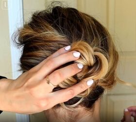 7 quick easy french pin hairstyles that look effortlessly chic, Twisting the braid into a bun