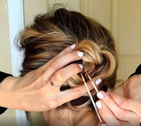 7 quick easy french pin hairstyles that look effortlessly chic, Inserting the French hair pin