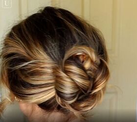 7 quick easy french pin hairstyles that look effortlessly chic, Braided bun with a u shaped hair pin