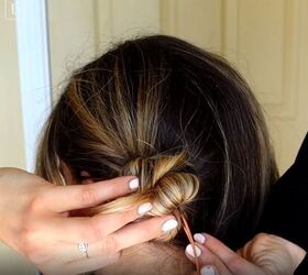 7 quick easy french pin hairstyles that look effortlessly chic, How to do space buns with French pins