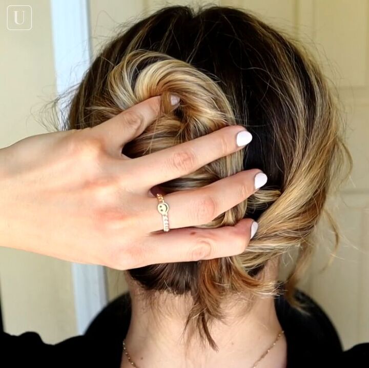 7 quick easy french pin hairstyles that look effortlessly chic, Folding hair on top of itself