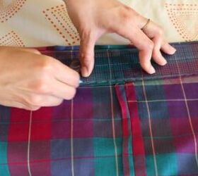 how to sew a cute tank top out of an old tablecloth, Marking the channel for the elastic