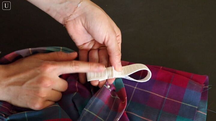 how to sew a cute tank top out of an old tablecloth, Overlapping the short ends and sewing