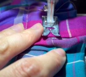 how to sew a cute tank top out of an old tablecloth, Sewing the straps onto the top