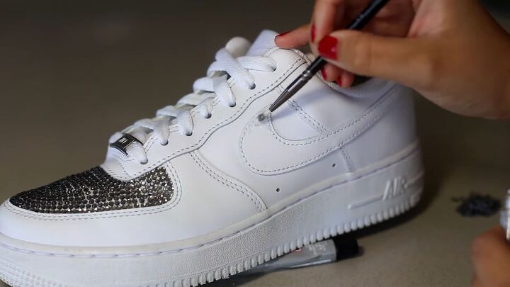 how to make sparkly diy rhinestone sneakers in a few simple steps, How to make rhinestone sneakers