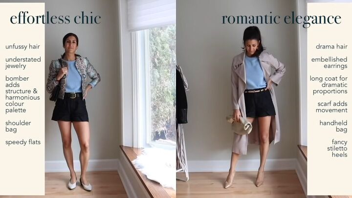 10 outfits to help you change your style without shopping, Shorts and sweaters can be worn in many ways