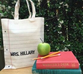 Notebook Paper Inspired Teacher Book Bag Tote
