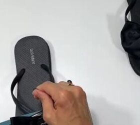 4 simple steps to make gorgeous expensive looking flip flops, Cutting off excess thread