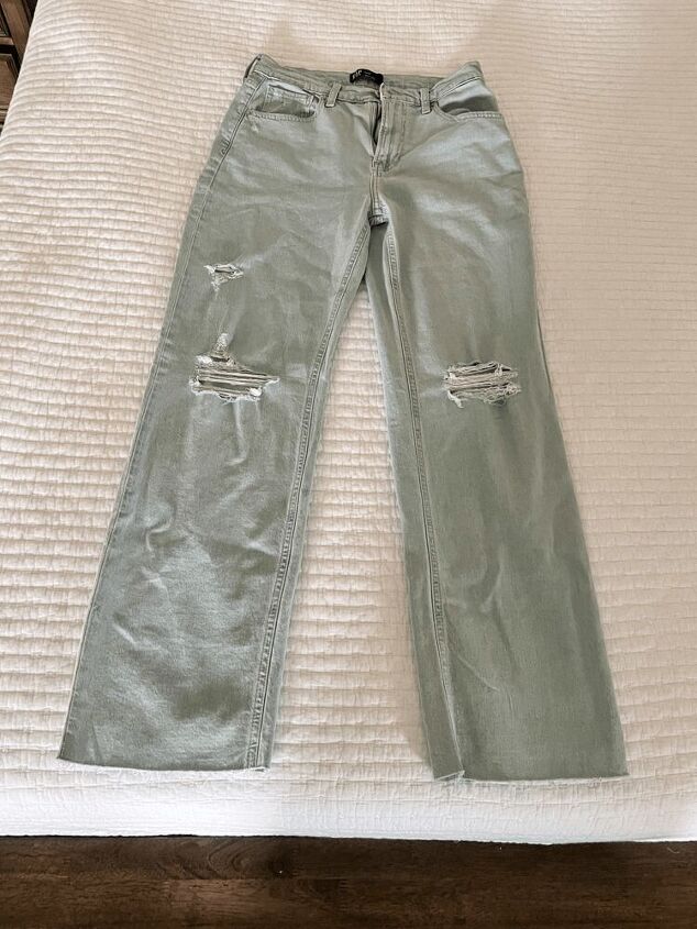 how to cut jeans, Here are the jeans before I cut them I will link the exact pair I got below They are distressed 90s loose jeans so they are obviously perfect for a 90s party
