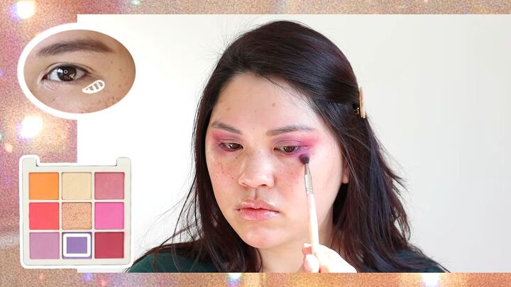this cute pink purple smokey eye look is perfect for summer, DIY colorful smokey eye