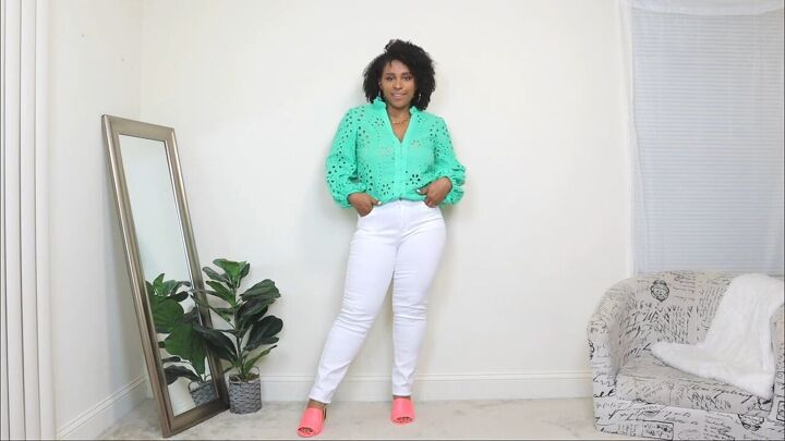 4 bold bright colorful summer vacation outfits to take on your trip, How to style a bright blouse