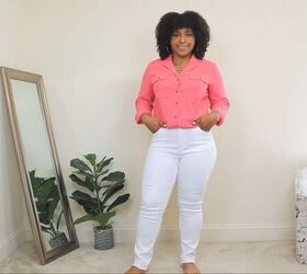 how to wear white jeans in summer 1 pair of jeans 4 cute outfits, Smart casual white jeans outfit