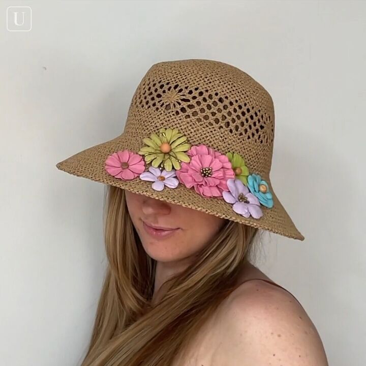 10 easy diy summer accessories fashion hacks for the season, DIY sun hat with flowers