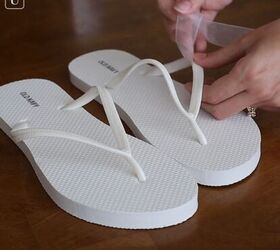 10 easy diy summer accessories fashion hacks for the season, Attaching ribbon to flip flops