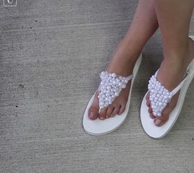 10 easy diy summer accessories fashion hacks for the season, DIY pearl flip flops