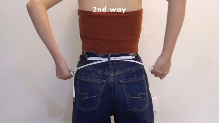How to Make Jeans Tighter Without a Belt - DIY Shoelace Hack | Upstyle