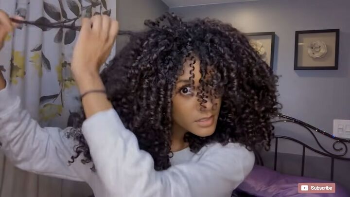 super quick curly hair night routine how to protect curls at night, Finger coiling hair