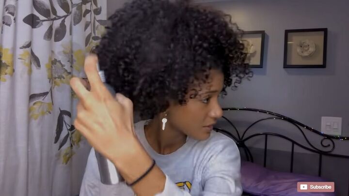 super quick curly hair night routine how to protect curls at night, Spraying body and home mist