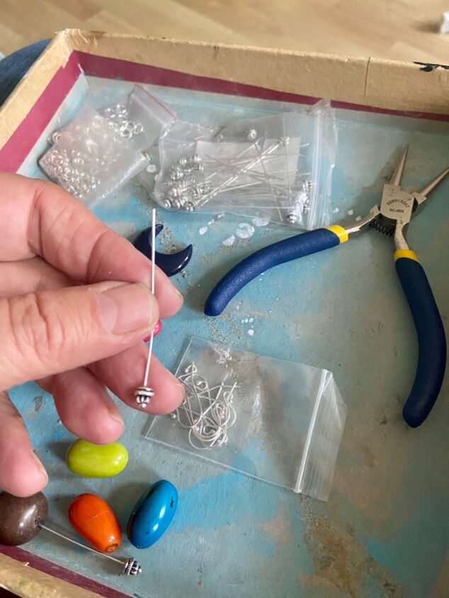 how to create a pair of tagua nut original earrings, Head pin
