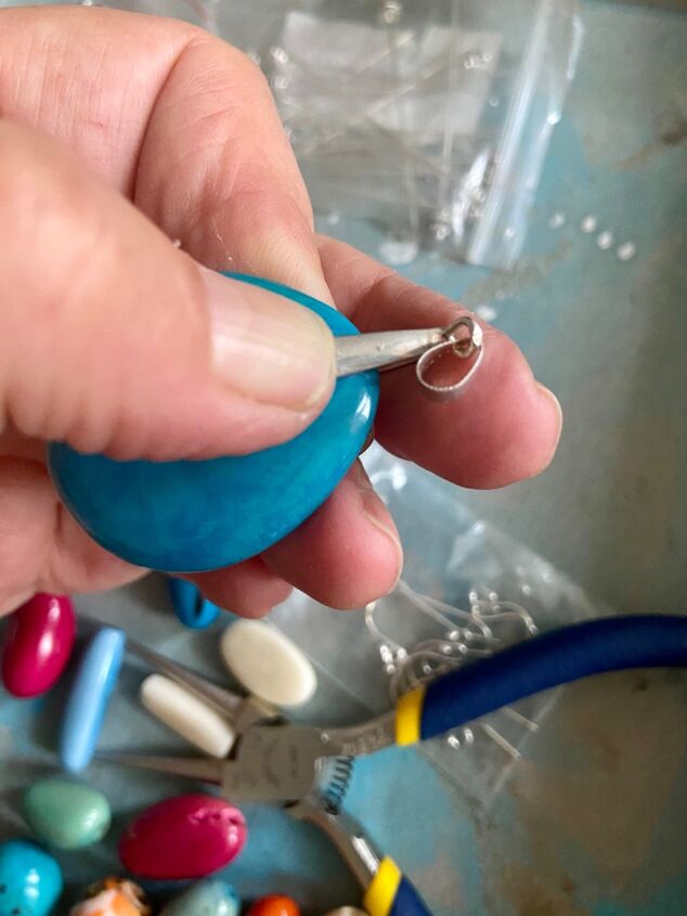 how to make a special necklace from eco nuts, Bail secured