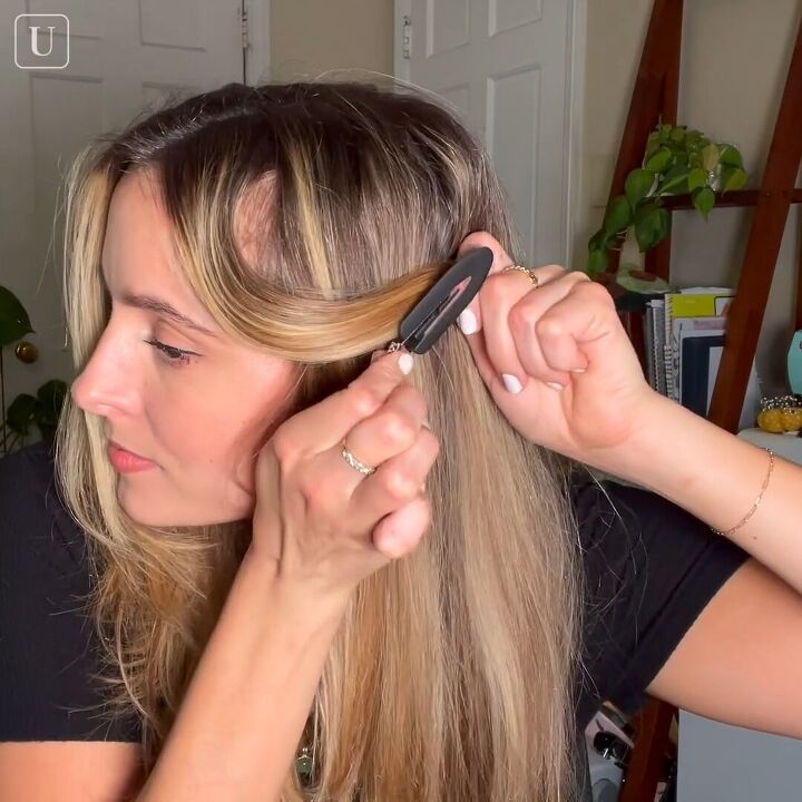 7 cost free hacks to make your hair look fuller and gorgeous, Clipping hair in shape of curtain bangs