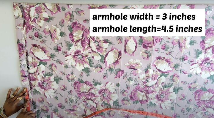 how to make a summery diy wide leg jumpsuit in just 1 hour, Measuring the armhole
