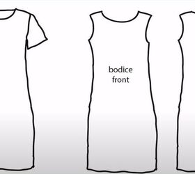 how to sew a t shirt dress inspired by uniqlo s minimalist designs, Cutting out the t shirt dress pieces