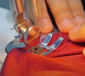 how to sew a t shirt dress inspired by uniqlo s minimalist designs, Hemming the t shirt dress