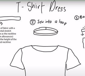 how to sew a t shirt dress inspired by uniqlo s minimalist designs, Sewing the neckband