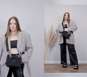 14 oversized blazer outfit ideas for the summer, Oversized blazer with leather pants