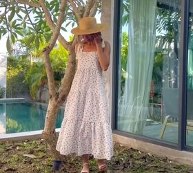 how to make a summery diy maxi dress with a tiered skirt, DIY tiered maxi dress
